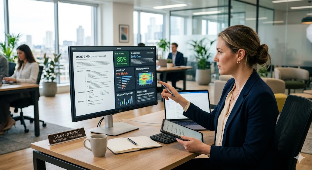 Modern Office with Clevel Careers Logo